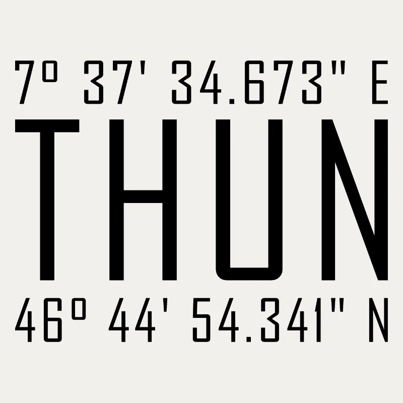 Coordonnées de Thun – Typographie avec référence locale Besch