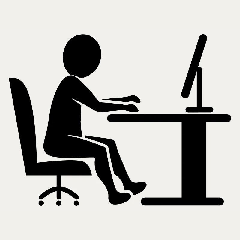 Icon desk work / black and white