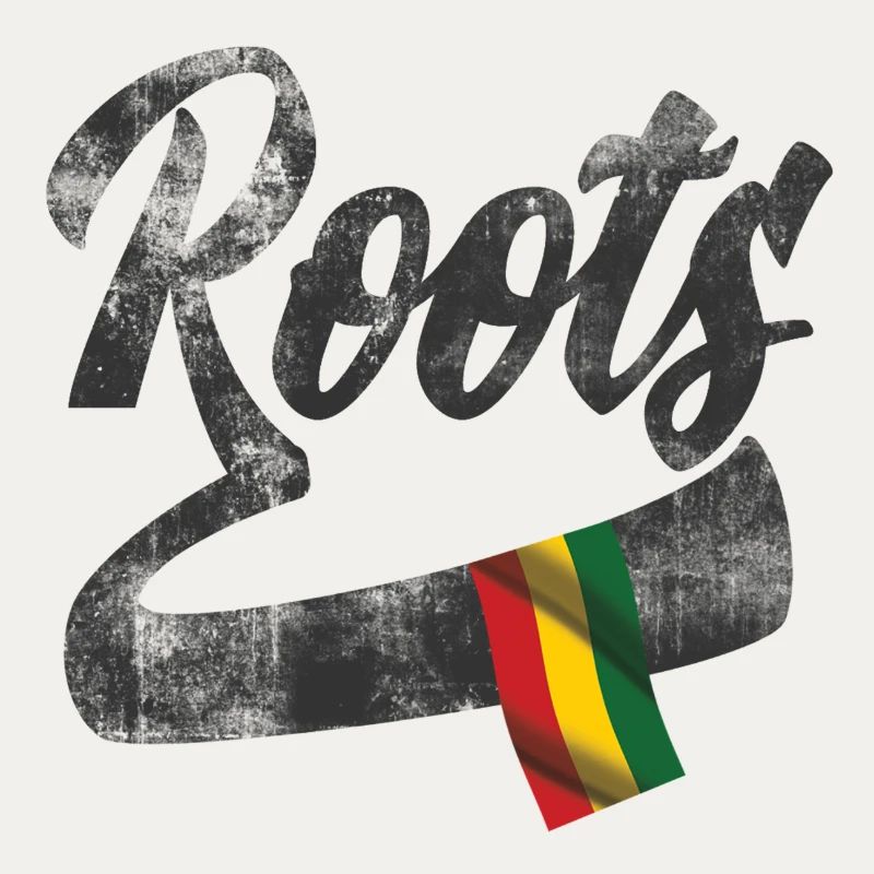 Roots Reggae Design with Colored Flag