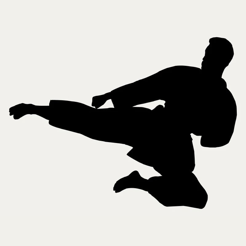 Karate oder Taekwondo sprangen seitwärts