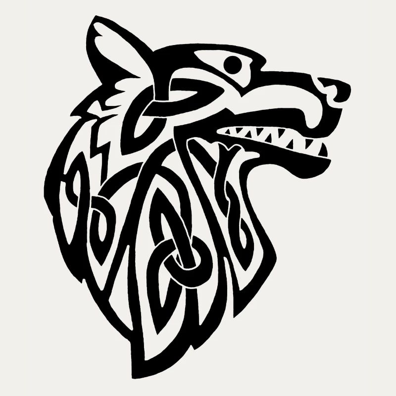 Wolf schwarz Wikinger