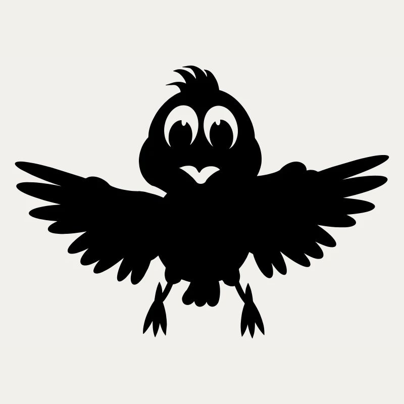 Bird with spreading wings shadow image