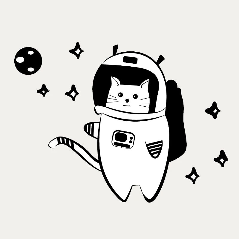 Chat cool dans l'espace