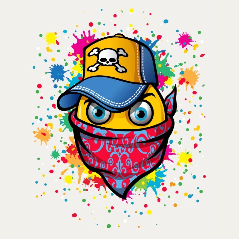 Maske und Graffitis