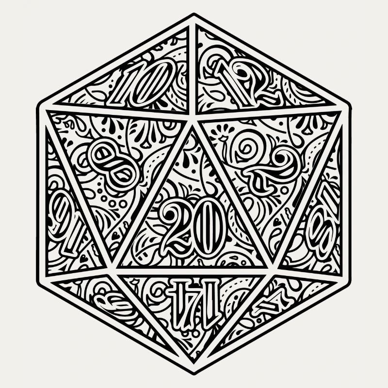 Décoration de dés D20 Conception du Cube RPG