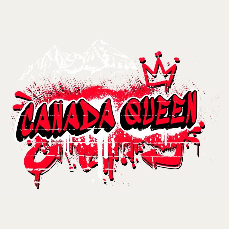 Canada Queen Drapeaux Graffiti Design