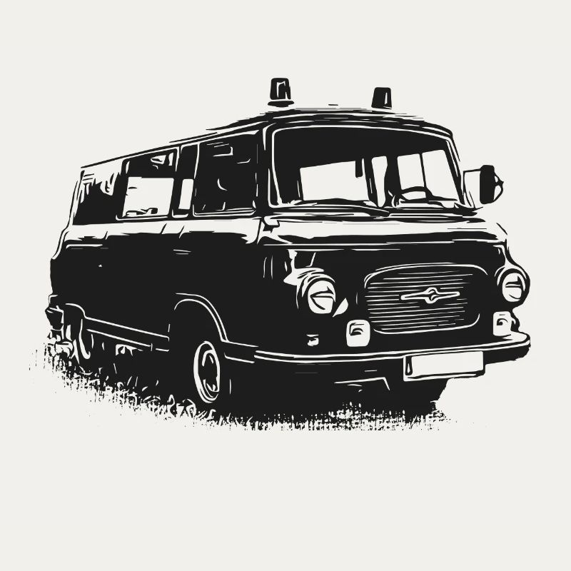 Barkas with blue light