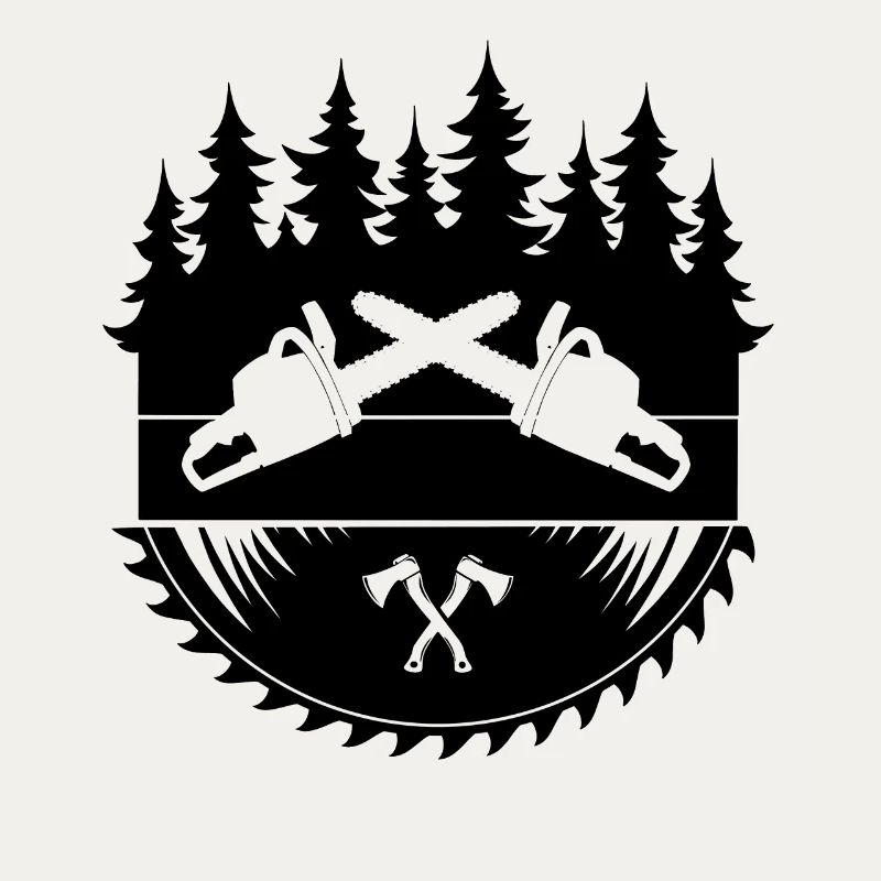 Lumberjack Chainsaw Axe Logo