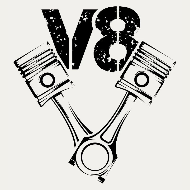 Piston Engine Illustration V8 Symbol icon Logo
