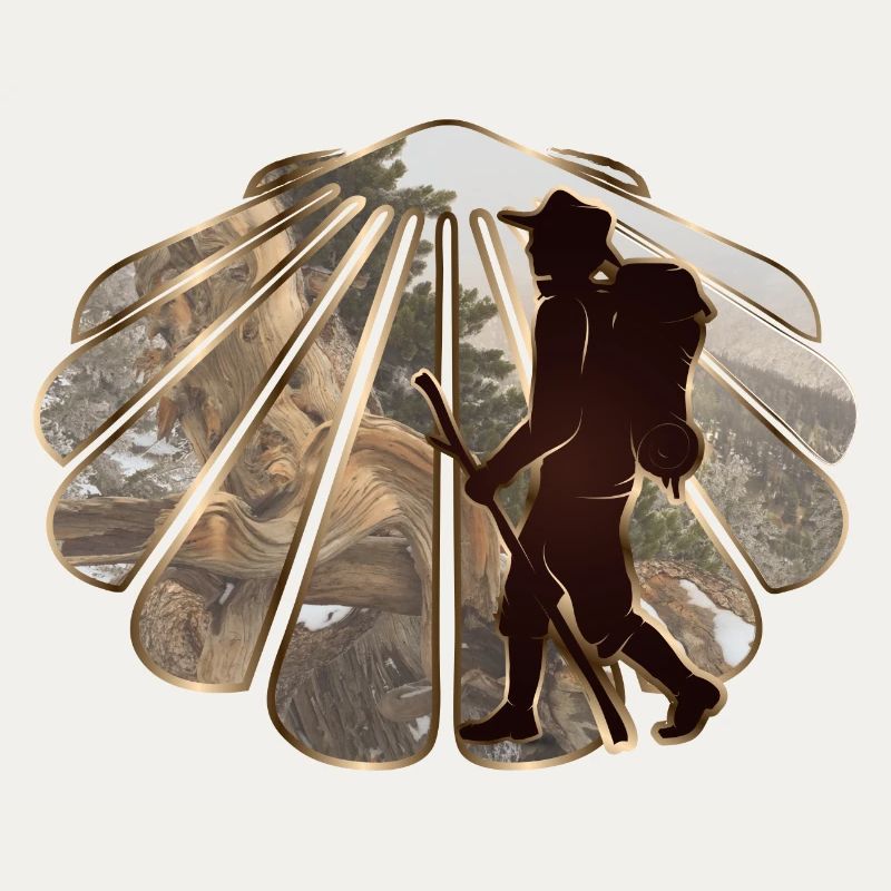 Ein Pilger oder Wanderer auf einem Pilgerweg