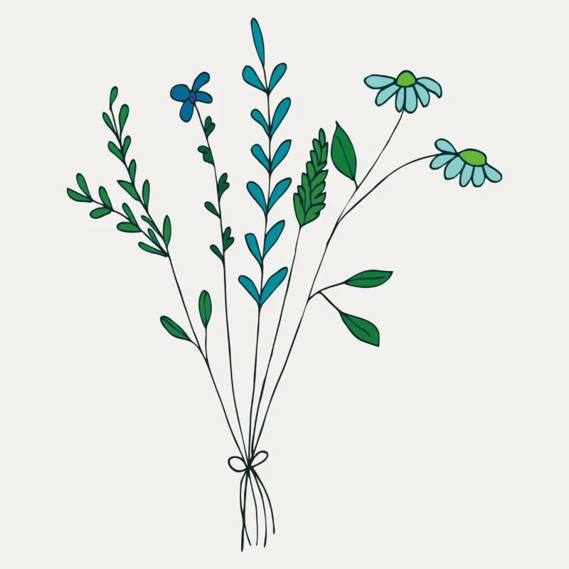 fleur prairie tons bleus fleurs sèches