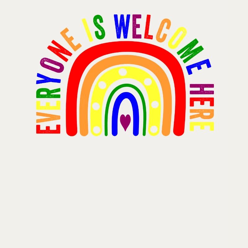 UNITY DAY Everyone is Welcome Here Boho Rainbow