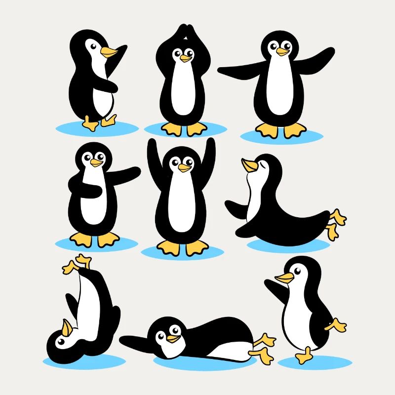 Cool Eislaufen Pinguin Arktis Eis Tier Vogel