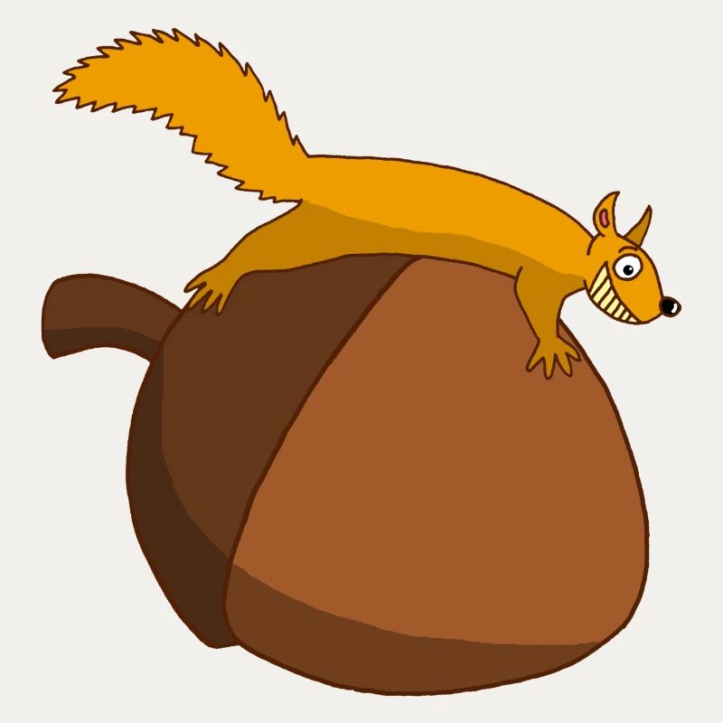 Das Eichhörnchen gegen die Eichel