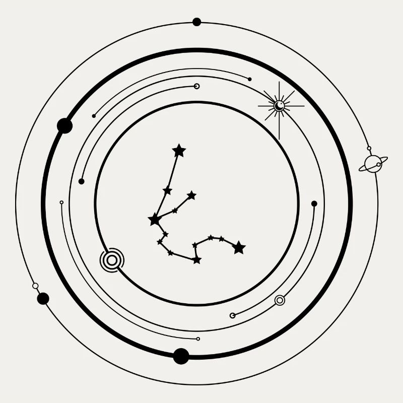 Constellation de points en éclat d’étoile