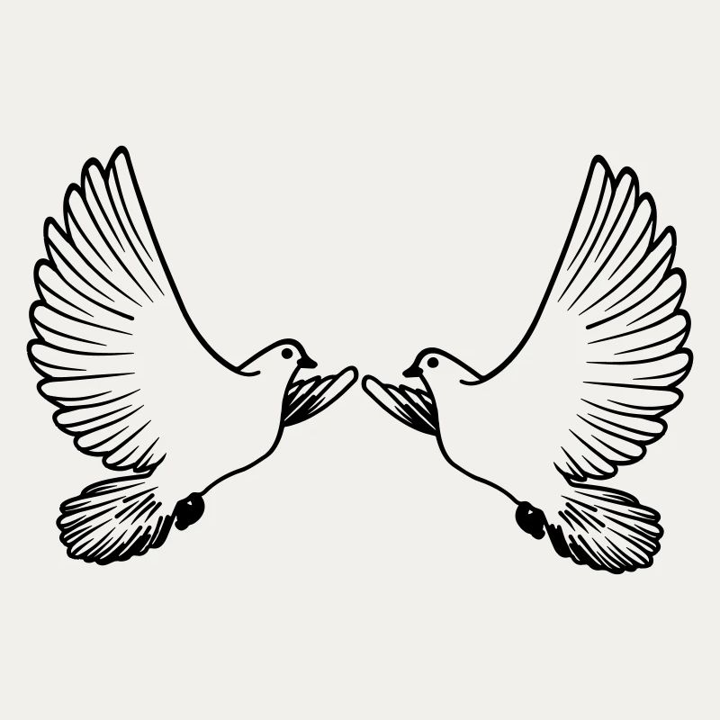 Two pigeons transparent