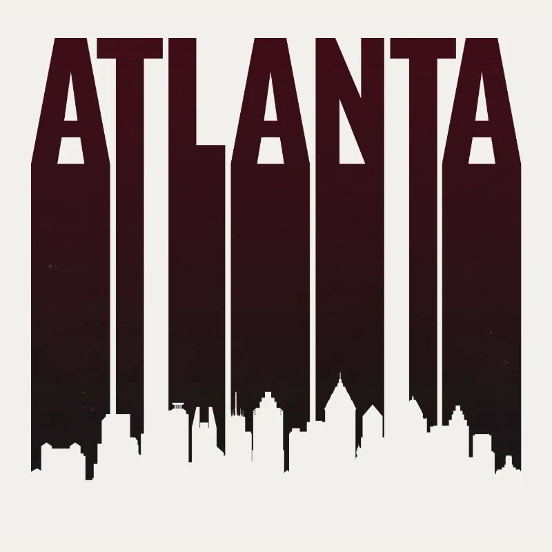 Silhouette verticale de la Skyline d’Atlanta