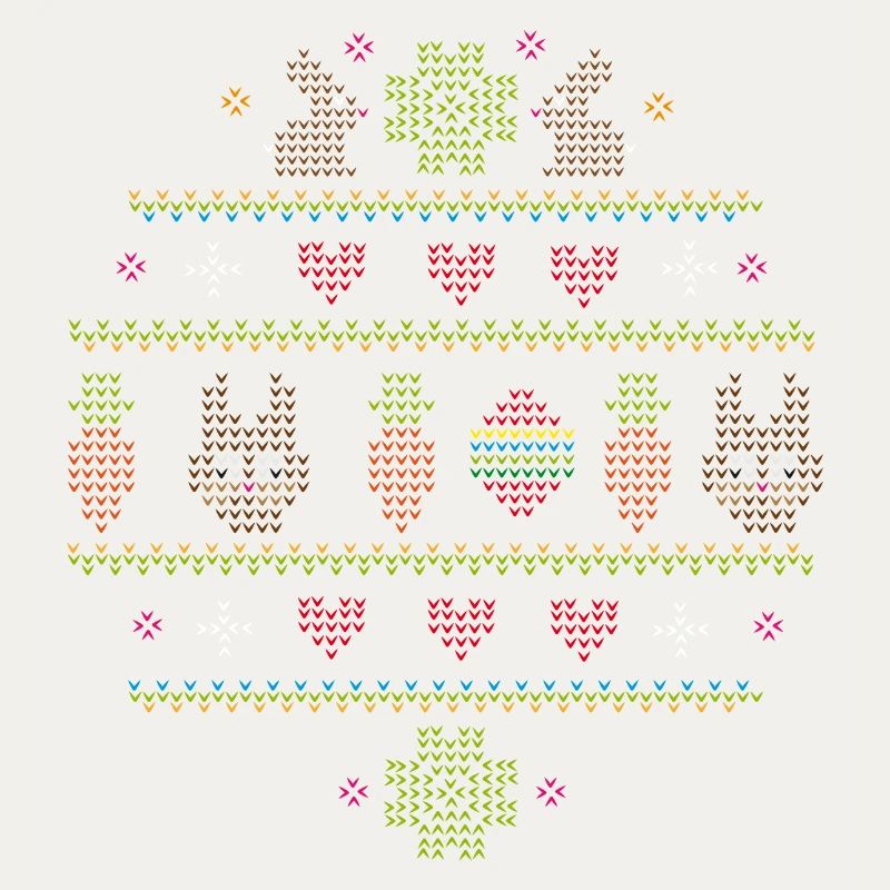 Easter motifs in knitting pattern style for Easter