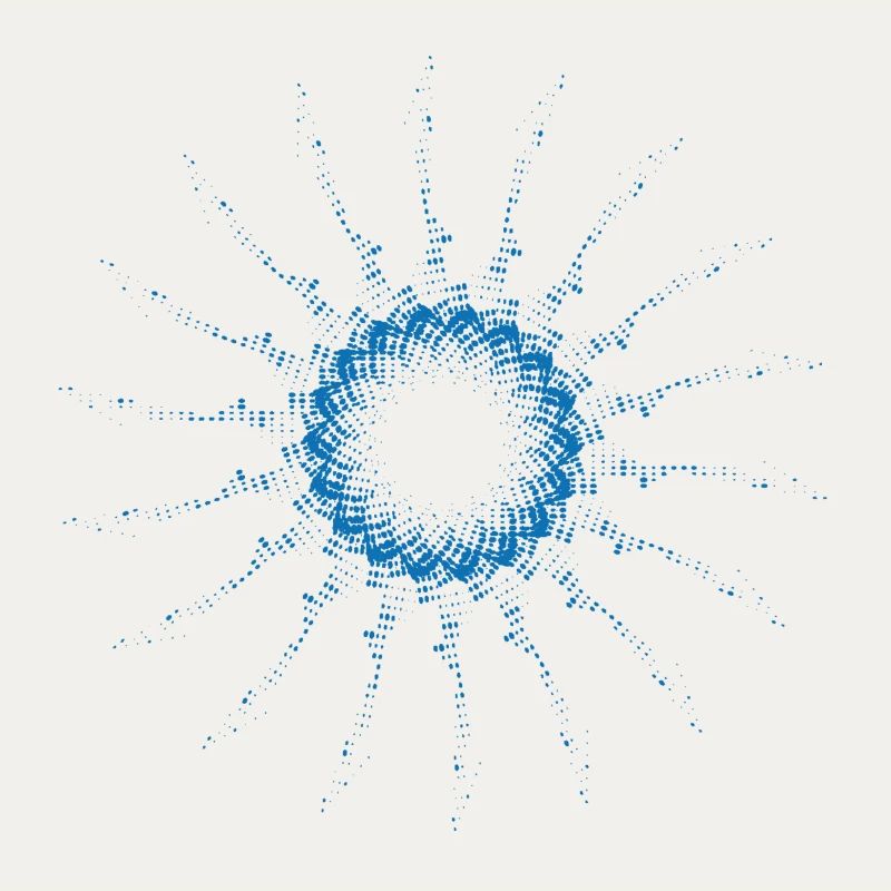 forme pointillée éolienne tournée bleue