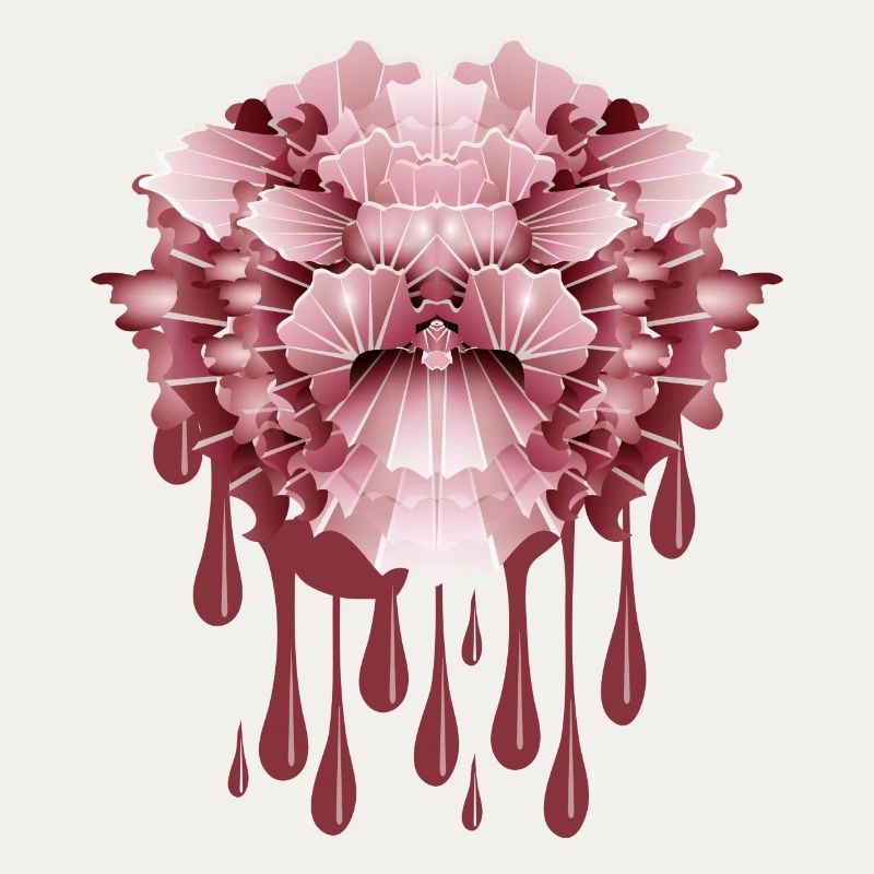 abstract pink carnation with dripping effect