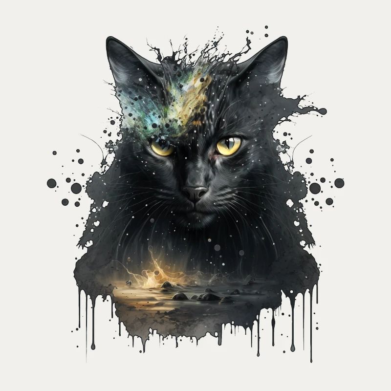 Chat noir dans la conception de l’espace