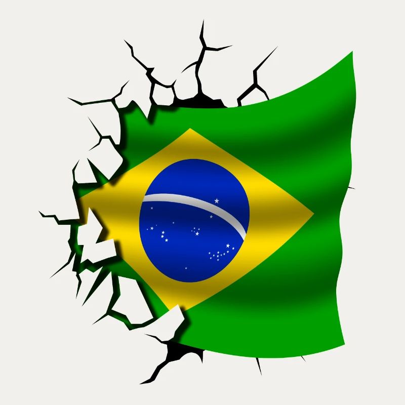 Drapeau du Brésil - Brésil - Drapeau Broken Design
