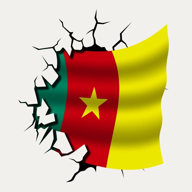 Drapeau du Cameroun - Cameroun - Drapeau Broken Design
