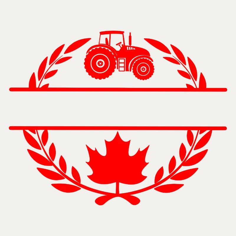 Canada maple leaf tractor laurel wreath