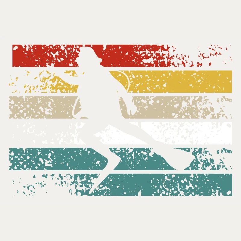 Retro Stripe Silhouette Dance