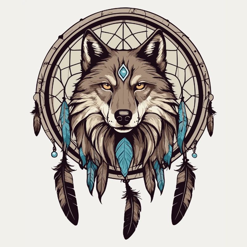 Traumfänger mit Wolf