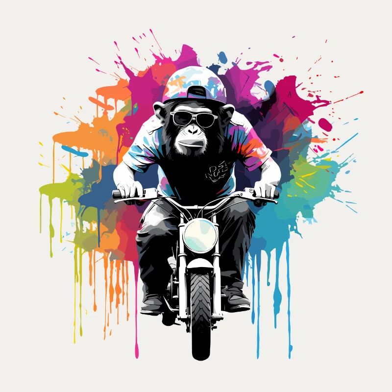Funny Monkey Monkey Motorcycle Sunglasses Chimpanzee
