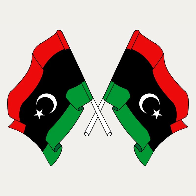 Two flags Libya