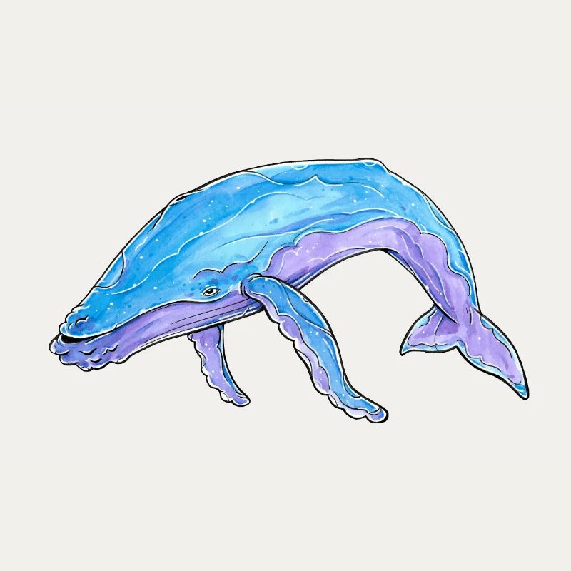 Buckelwal Aquarell