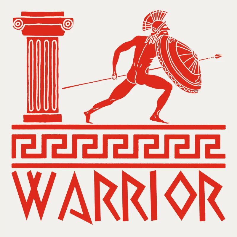 Red Ancient Greek Warrior
