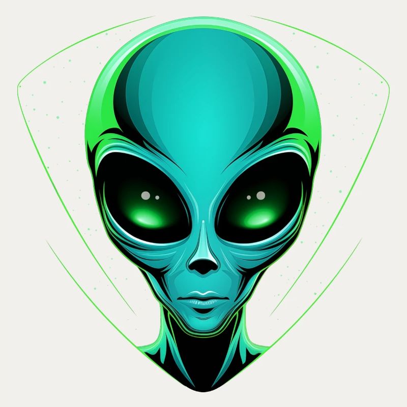 Green Alien Head – Alien UFO Outer Space