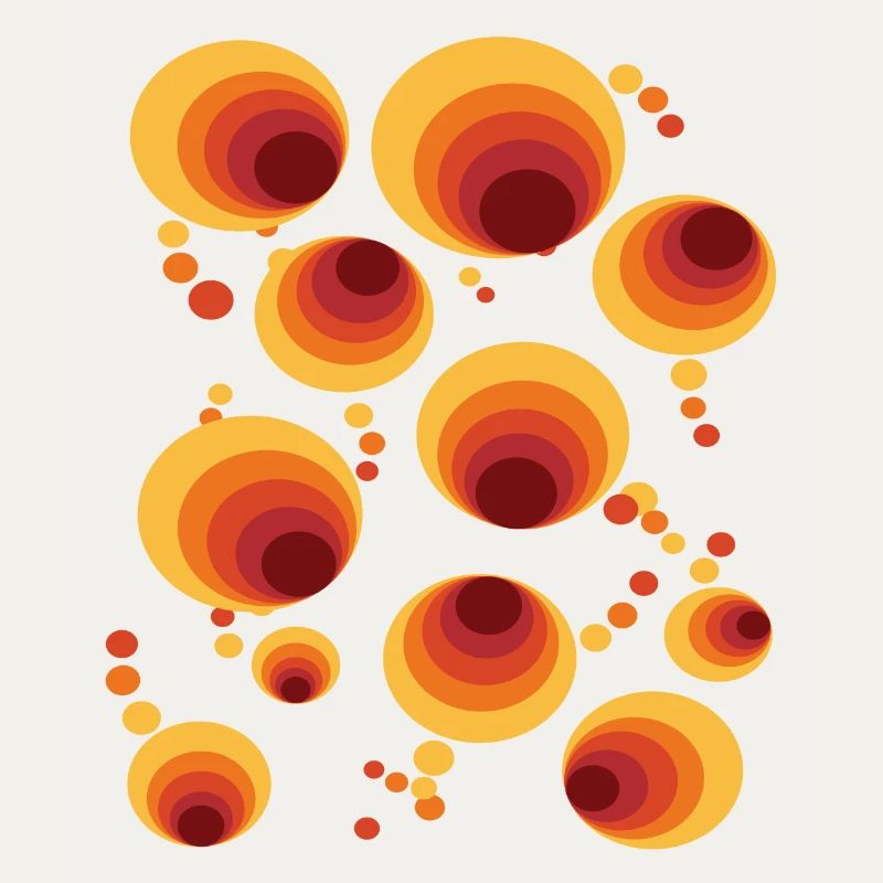 Vintage 50s 60s 70s Retro Circle Pattern Nostalgia