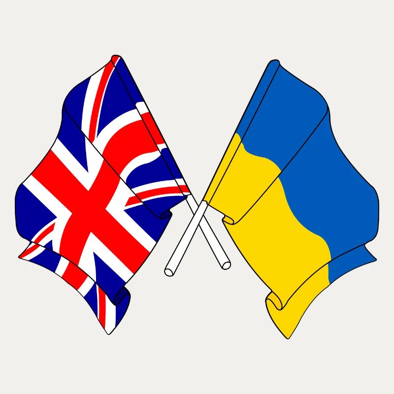 Drapeau de l’Angleterre et drapeau de l’Ukraine