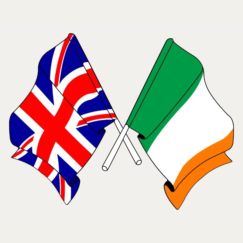 Drapeau de l’Angleterre et drapeau de l’Irlande