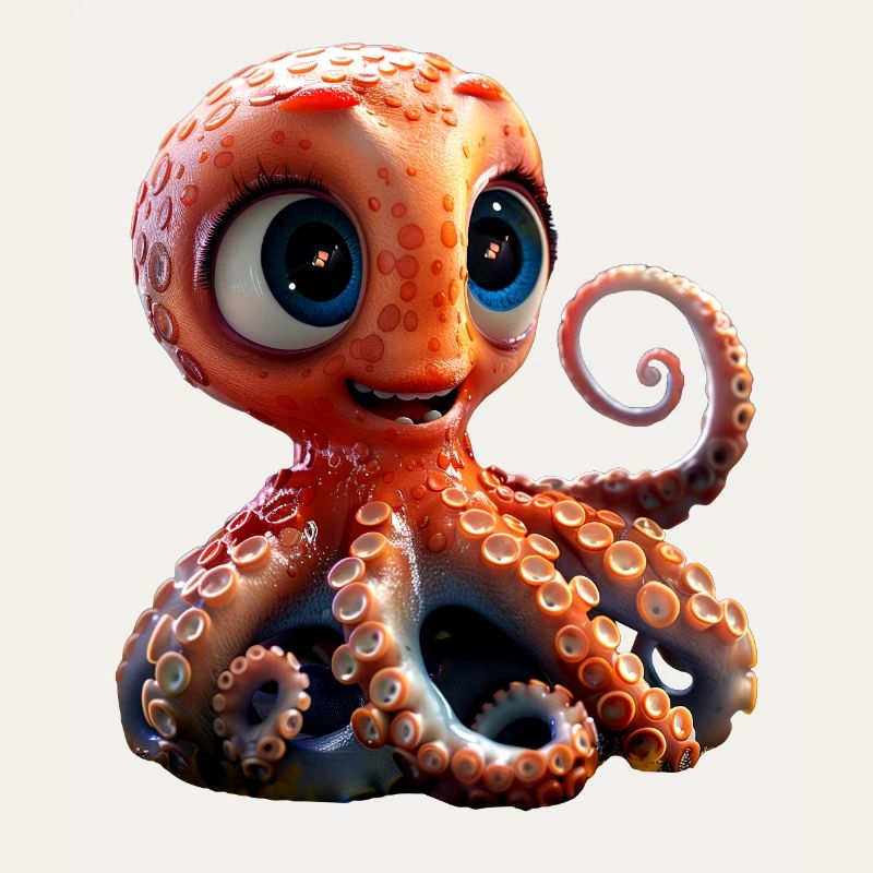 Octopus Small Octopus Cuttlefish Cute Octopus