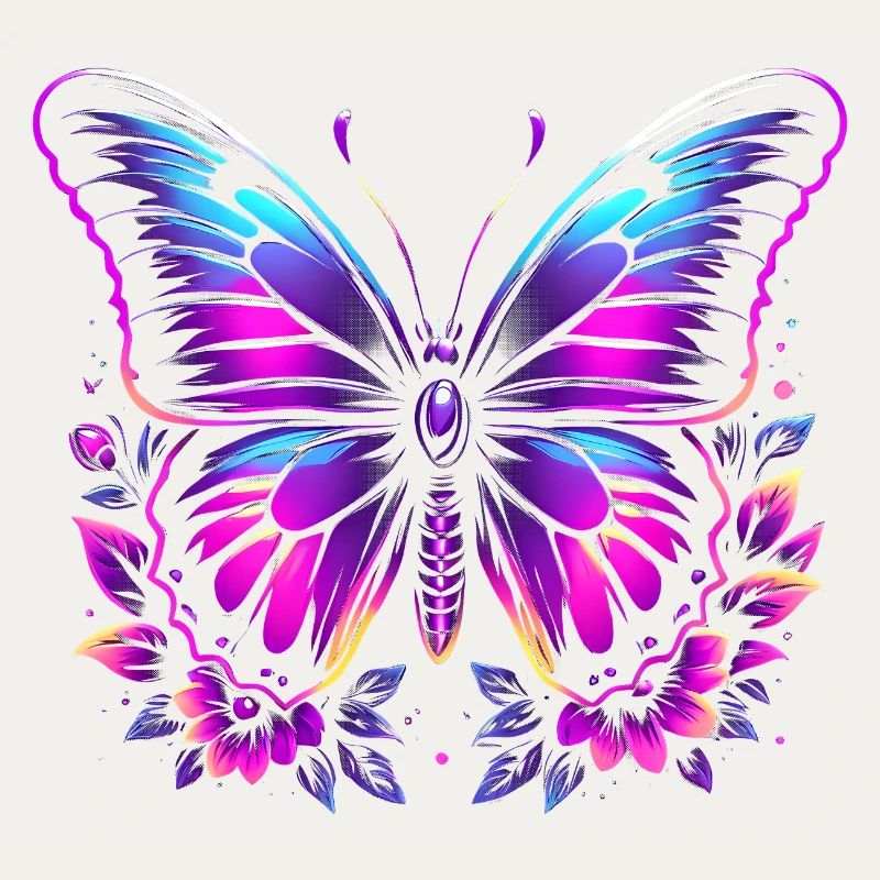 Papillon et fleurs
