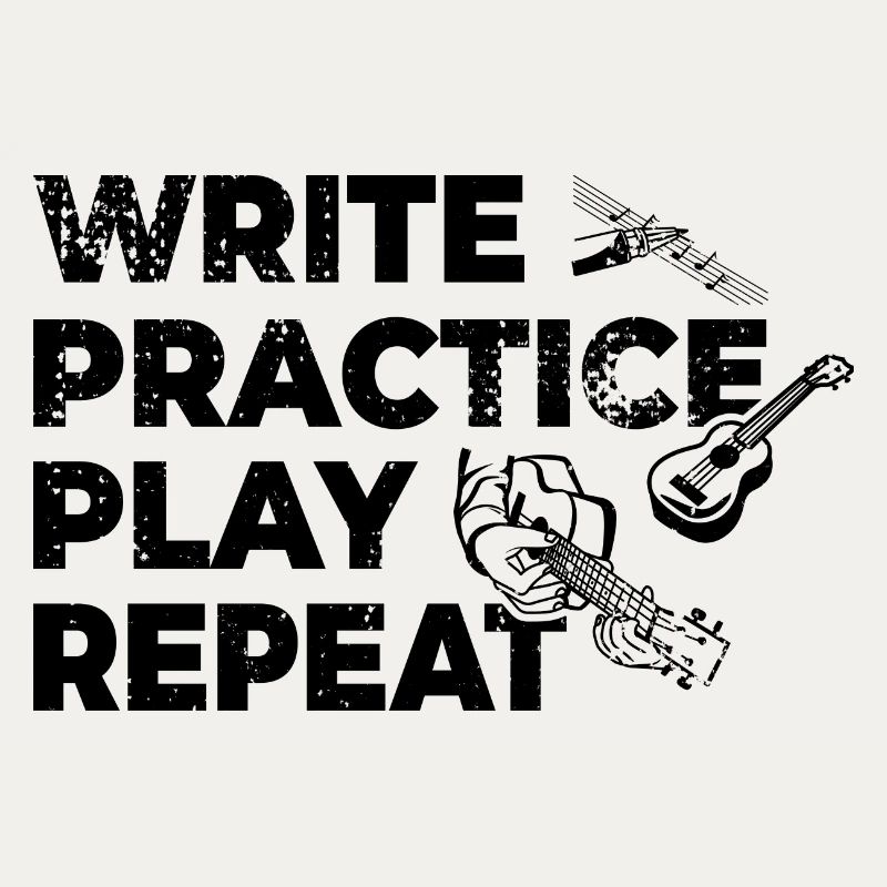 Writing, practicing, playing, repeating