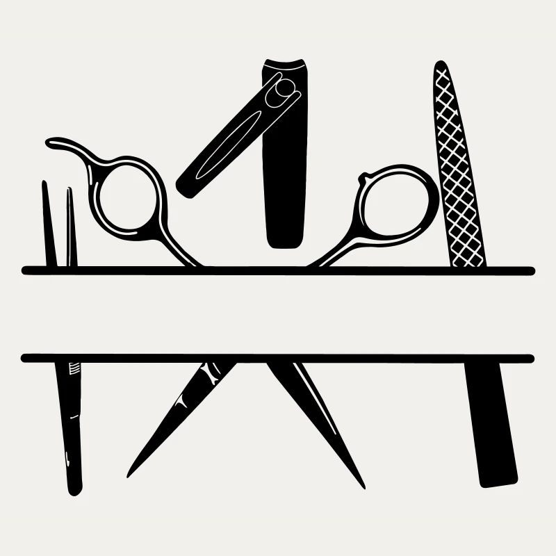 Bannière de texte des attributs de pédicure