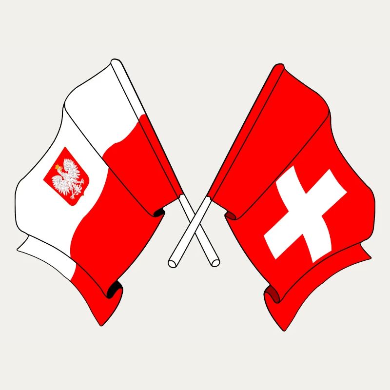 Drapeau de la Pologne, drapeau de la Suisse