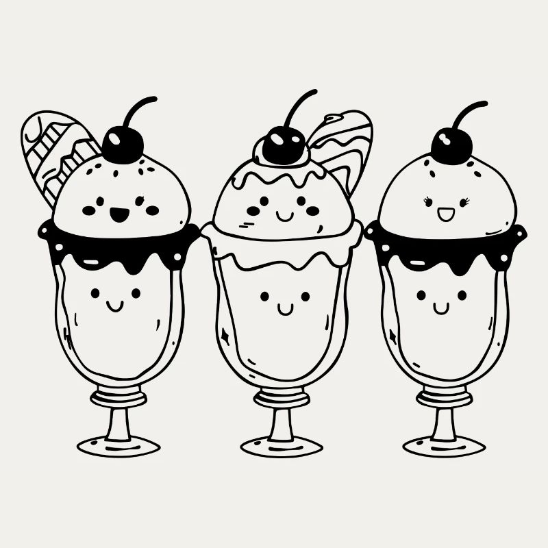 Cartoon Eisbecher