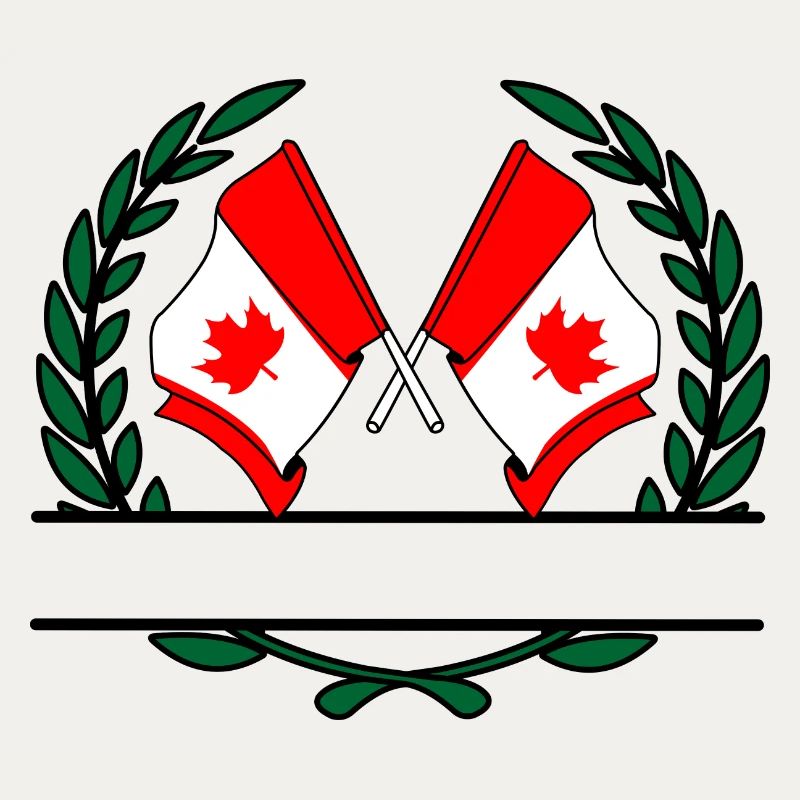 Bannière de couronne de laurier de Drapeaux Canada