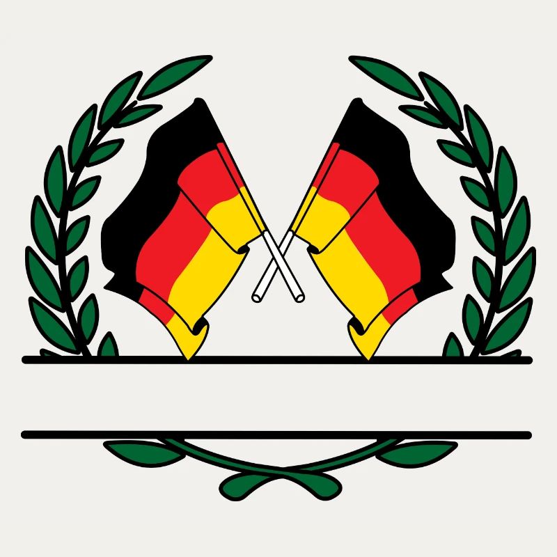 Flags Germany laurel wreath banner