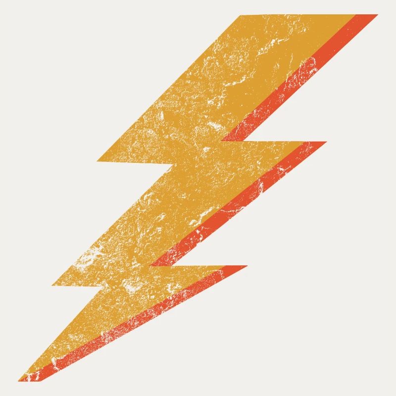 Éclair rouge et jaune de style grunge