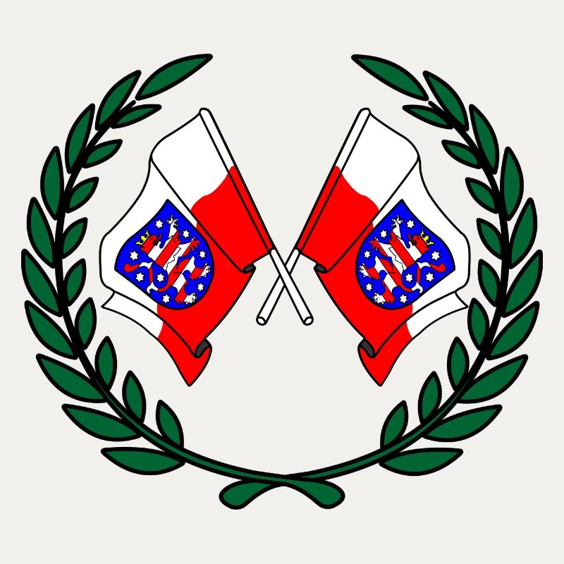 Flags Thuringia laurel wreath