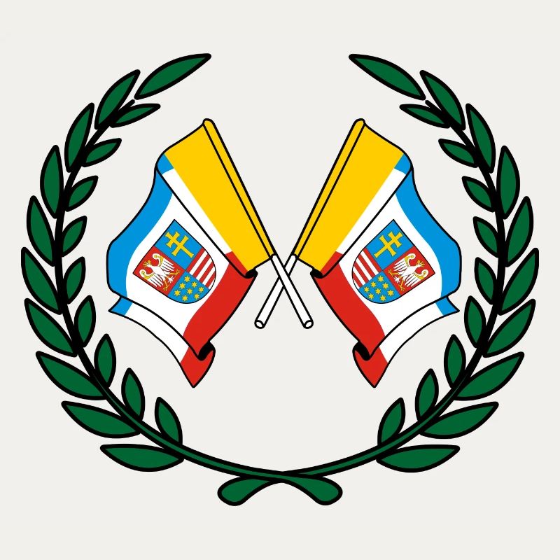 Drapeaux Sainte-Croix couronne de laurier