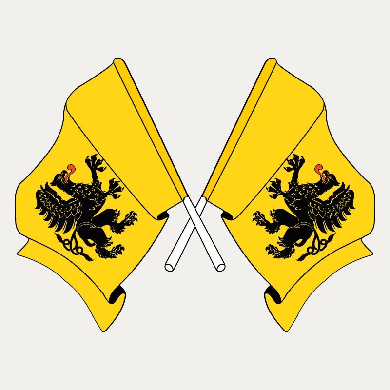 Two flags Pomeranian